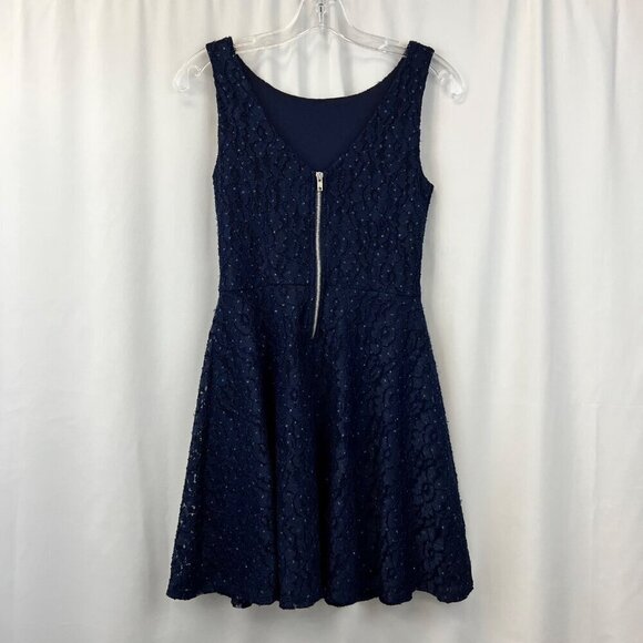 Speechless Women’s Sleeveless Fit Flare Lace Dress Back Zip Navy 5 Juniors - Picture 7 of 9